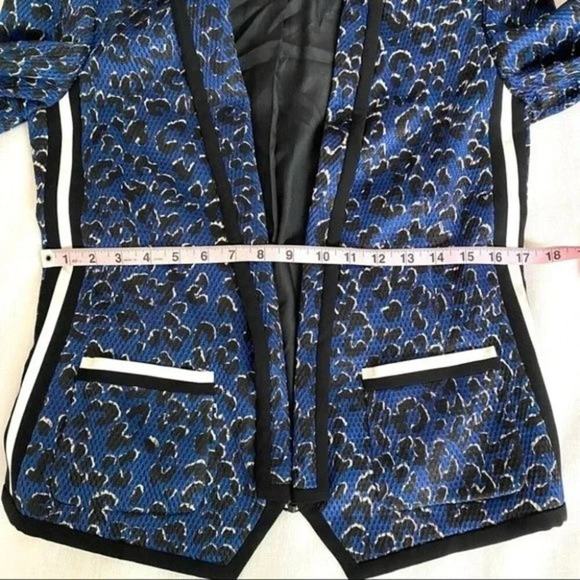 RARE BARBARA BUI MESH JACKET in BLUE LEOPARD Size M - Picture 9 of 16